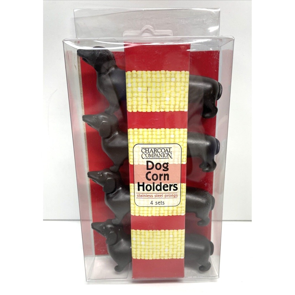 Dachshund Dog Corn Holders Stainless Steel Prongs Charcoal Companion 4 Sets NEW!
